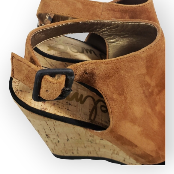 SOLD SOLD Sam Edelman Kenya Cork Peep Toe Wedges - Picture 9 of 12